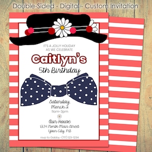 Mary Poppins Birthday Invitation | Mary Poppins Inspired Party | Practically Perfect Party | Digital Download | 5x7 Invitation