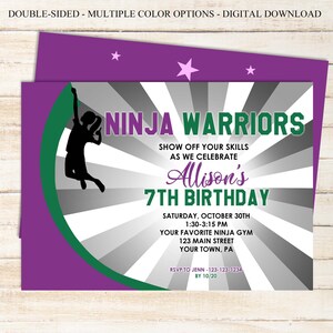 Printable Ninja Warrior Invitation | Ninja Birthday Invitation | Ninja Warrior Birthday ...