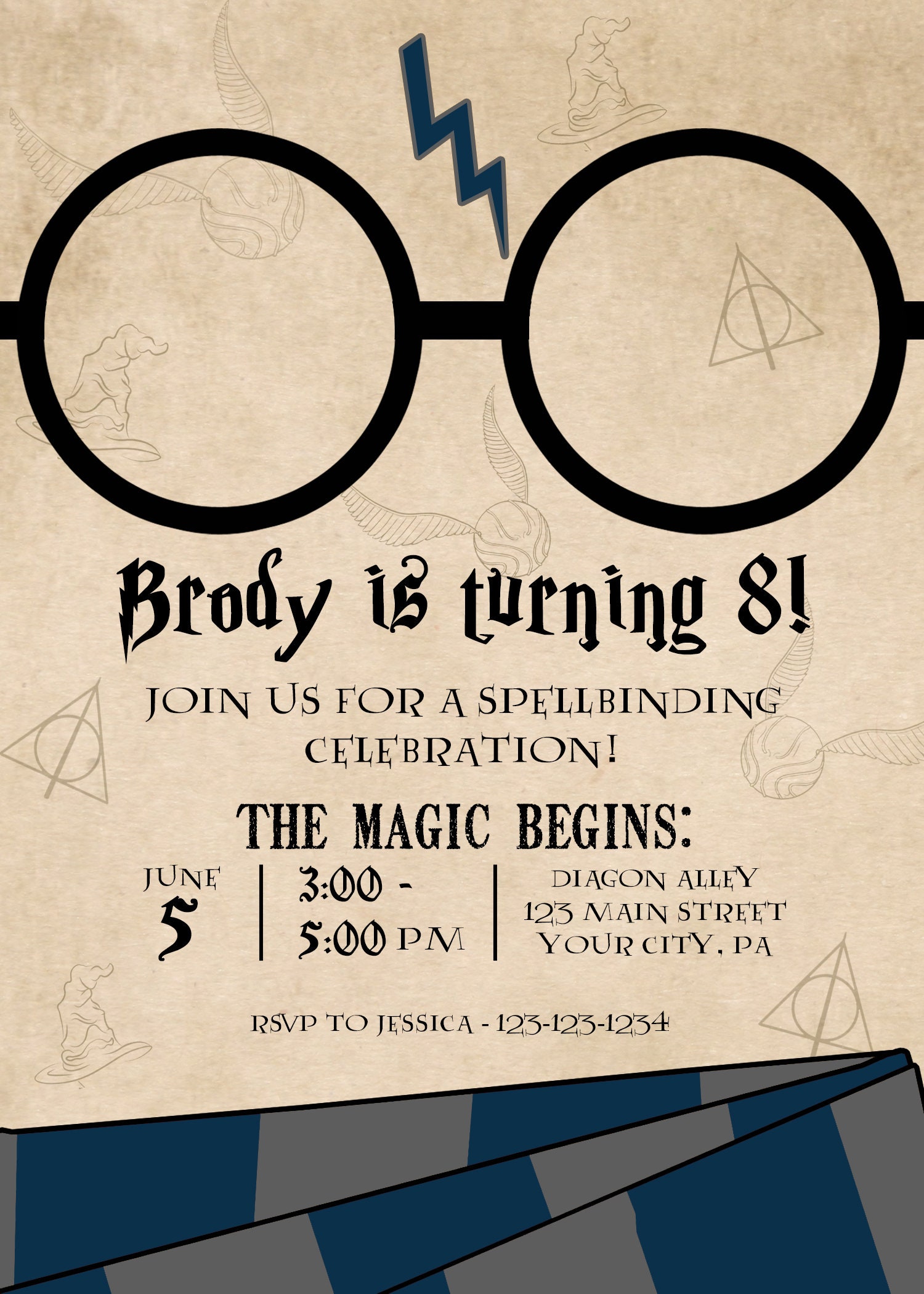 Printable Wizard Birthday Invitation Magical Birthday 5x7 - Etsy