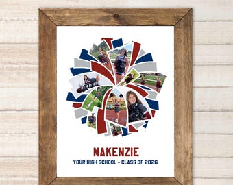PRINTABLE Custom CHEER Photo Collage | Senior Night | Coach Gift | Christmas Gift | Printable Pdf & JPEG
