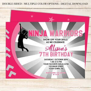 Printable Ninja Warrior Invitation | Ninja Birthday Invitation | Ninja Warrior Birthday ...