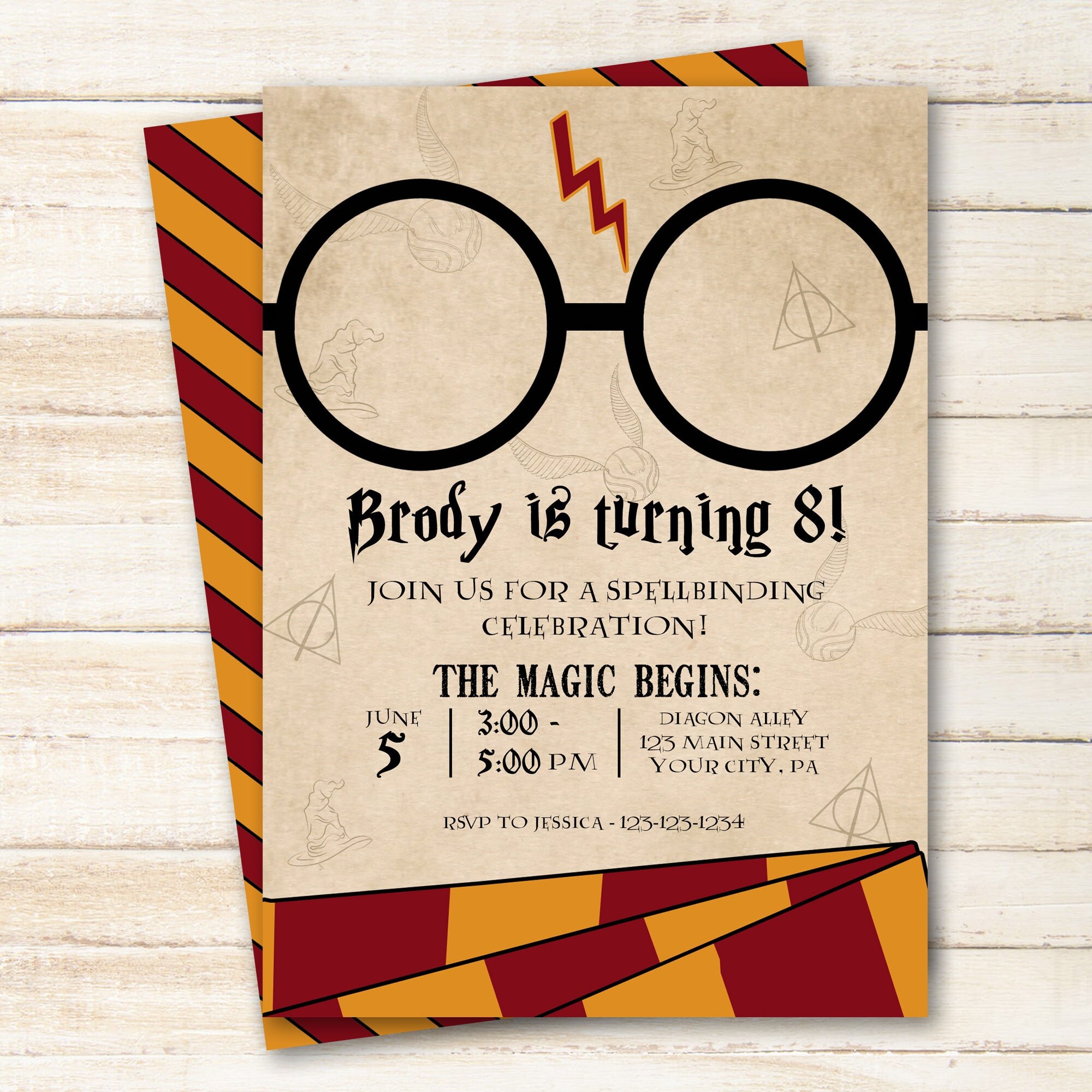 Printable Wizard Birthday Invitation Magical Birthday 5x7 Invitation - Etsy