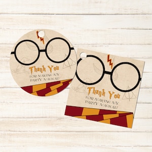 Wizard Birthday Gift Tags | Magical Birthday | | Printable Wizard Gift Tags | 3x3 Gift Tags | Round Wizard Gift Tags | Square Gift Tag