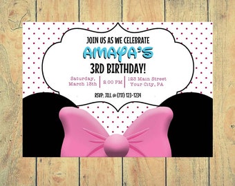 Minnie Mouse Birthday Invitation | Minnie Mouse Birthday Party | Minnie Party