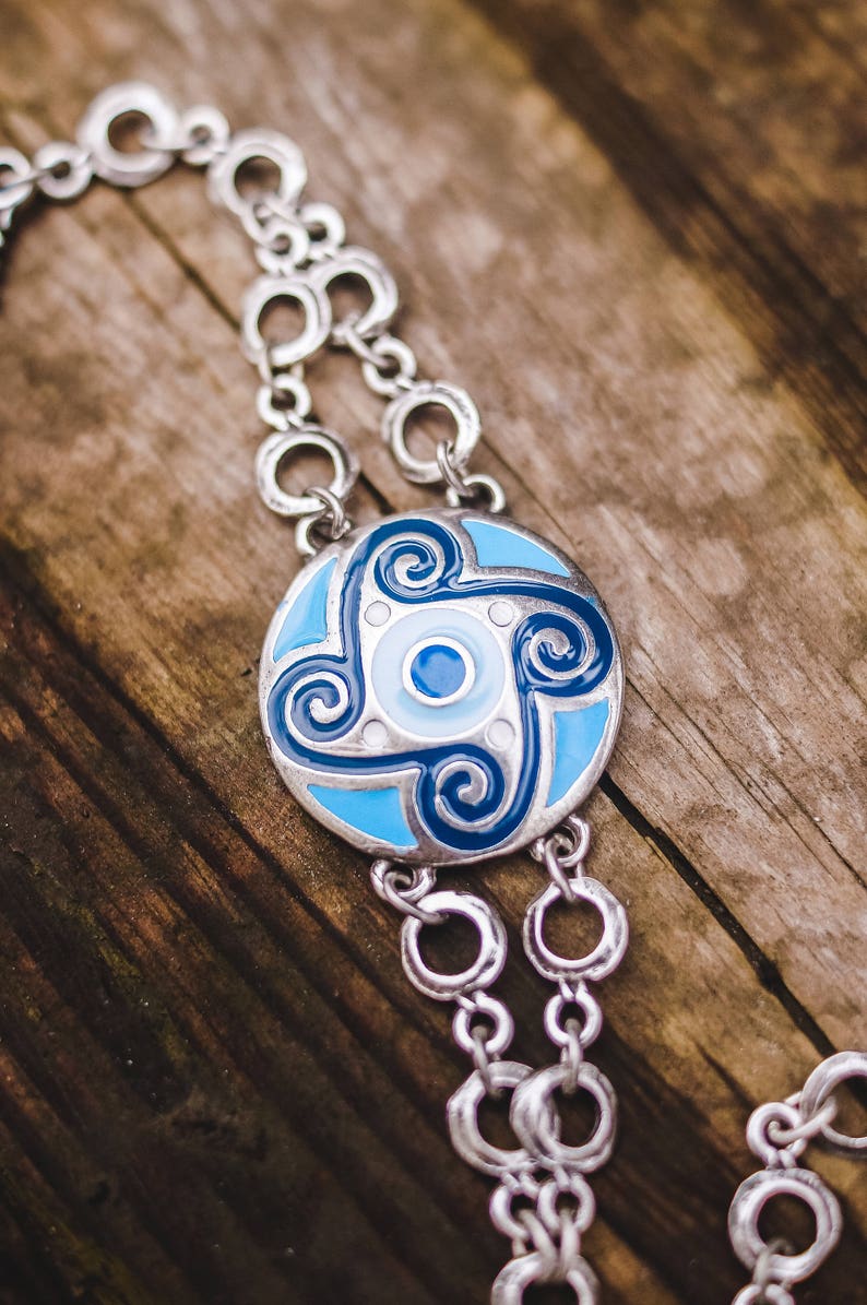 Native ethnic jewelry jewelry wife Ethnic bracelet Boho bracelet Blue aqua Handmade bracelet Silvered bracelet Nautical women bracelet