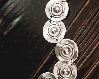 Native ethnic jewelry Pancake bracelet jewelry wife Ethnic bracelet Boho bracelet Statement jewelry Handmade bracelet Silvered bracelet