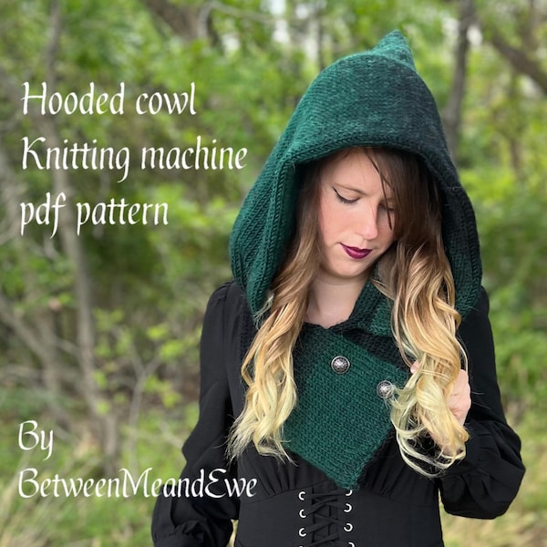 Elvira Hooded Cowl - Sentro/Addi Circular Knitting Machine Pattern PDF