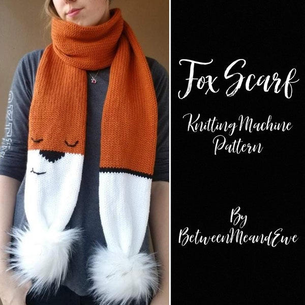 Fox scarf - Sentro/Addi Circular Knitting Machine Pattern PDF
