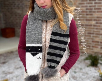 3 Panda Scarf - Sentro/addi Circular Knitting Machine 3 Panda Scarf - Sentro/addi Circular Knitting Machine