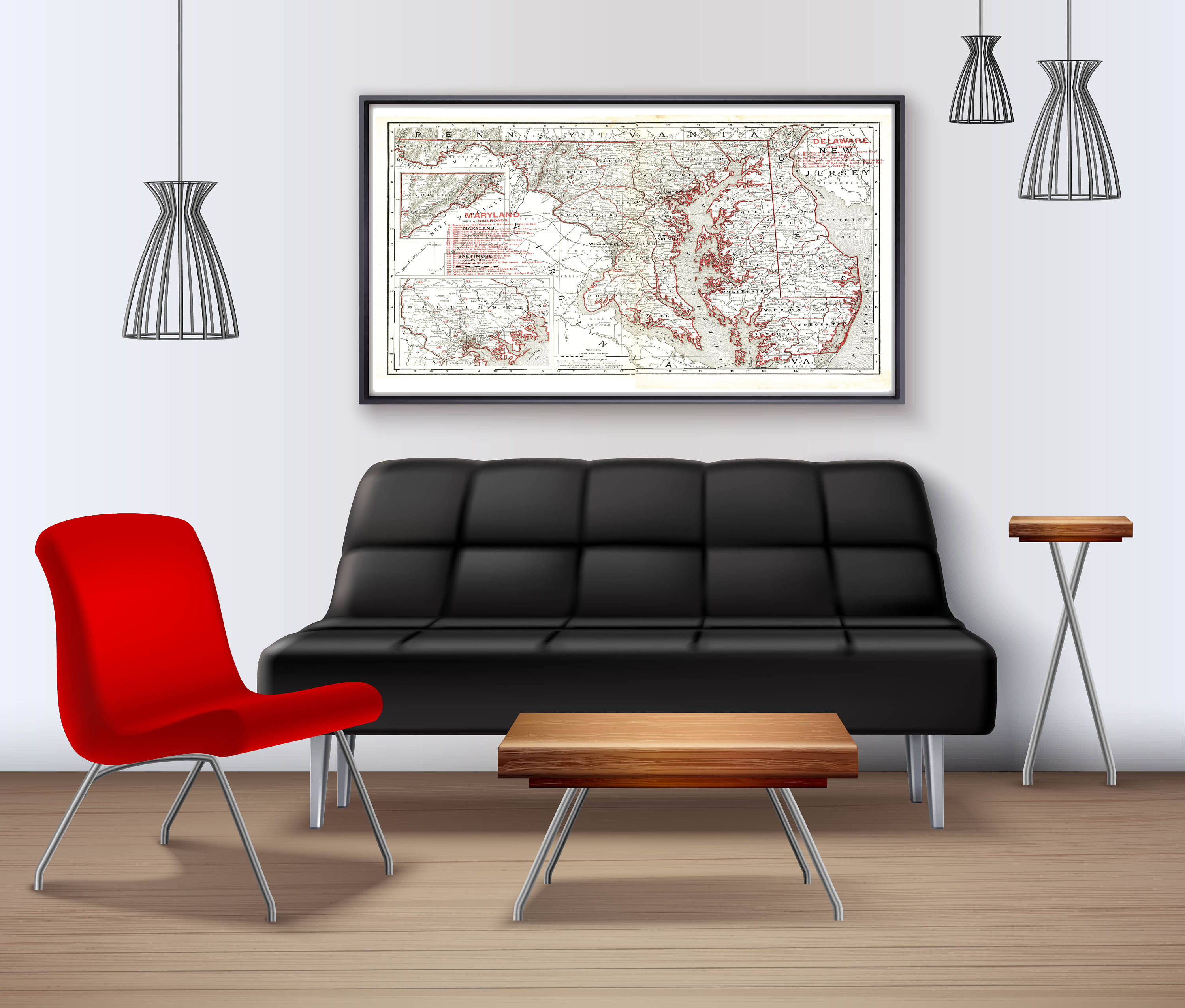 Digitale Karte Von Delaware Maryland Schiene Strassen Alte Karte Von Maryland Delaware Karte Antike Wand Dekor Druck Vintage Alten Atlas 1901