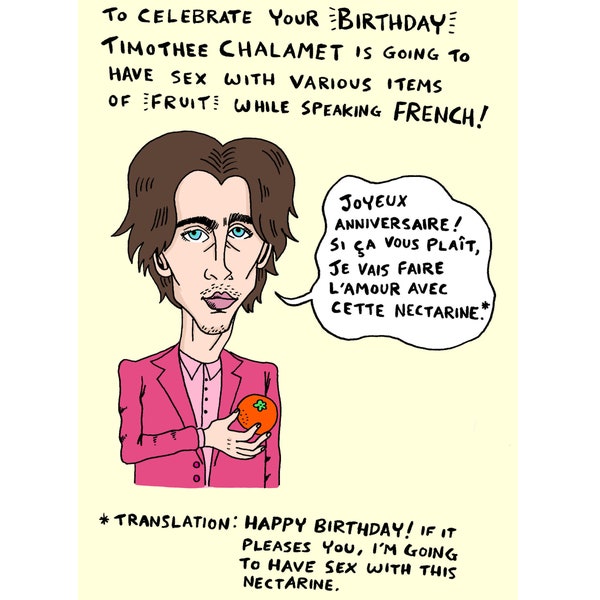 Timothee Chalamet Birthday Card!!!