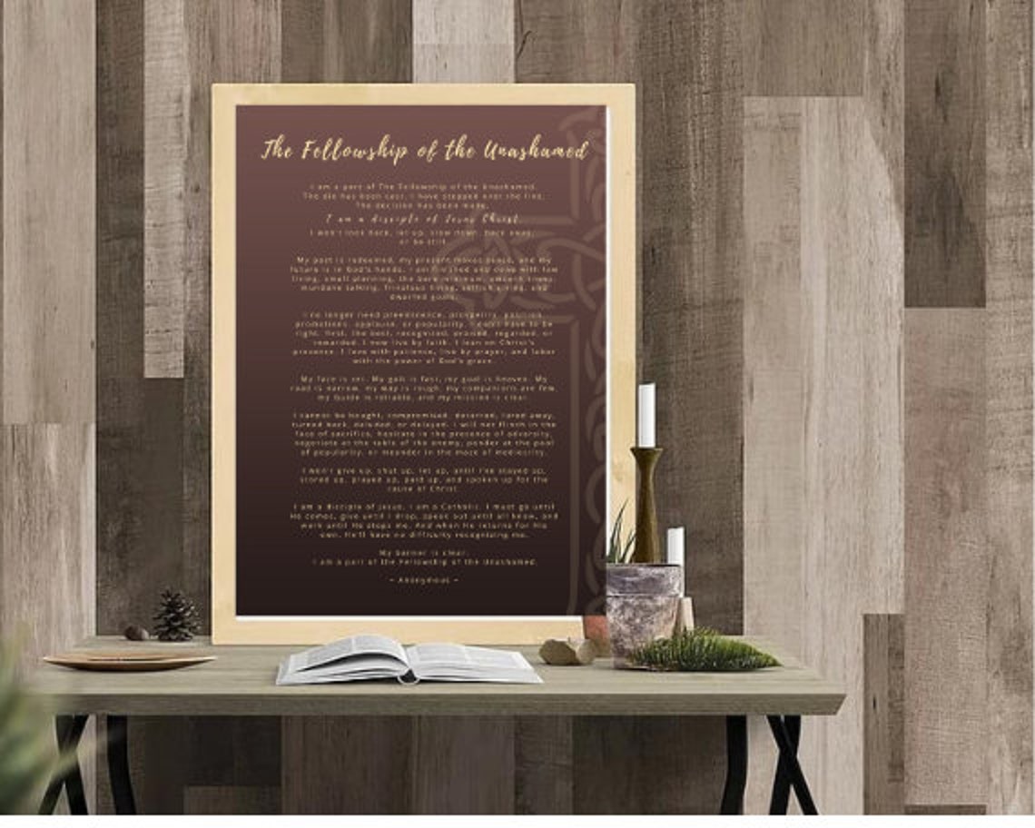 The Fellowship of the Unashamed Bible Based Printable for Etsy
