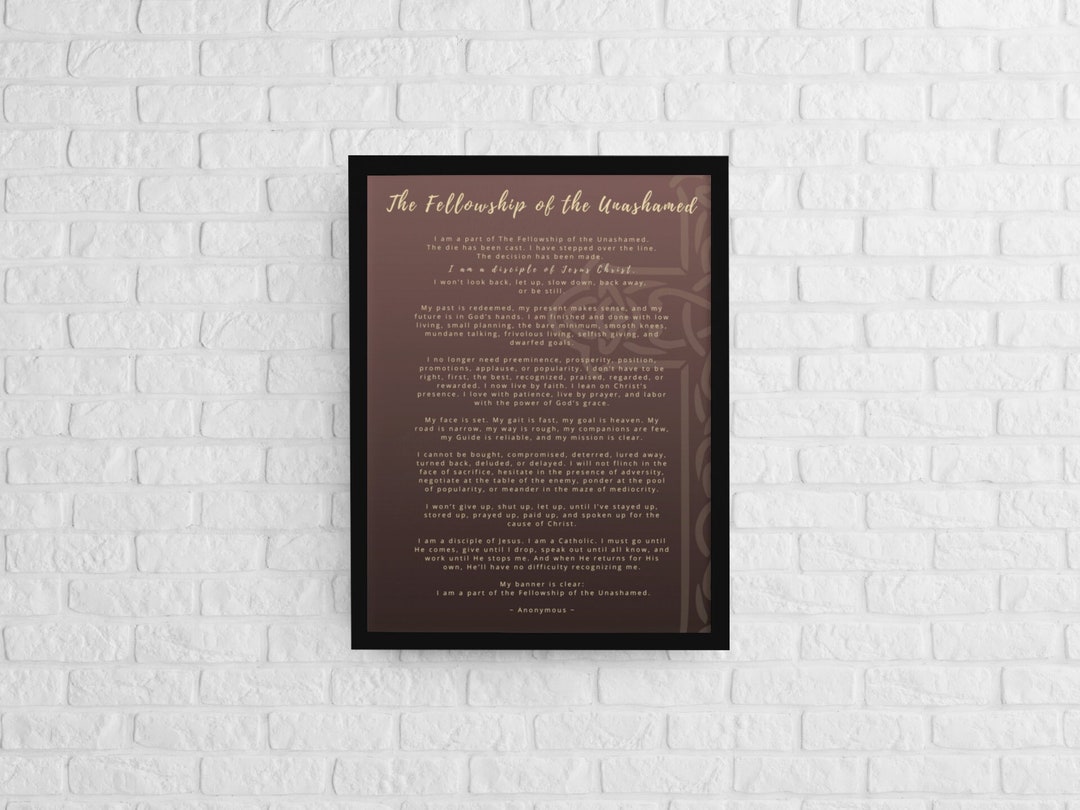 The Fellowship of the Unashamed Bible Based Printable for Etsy