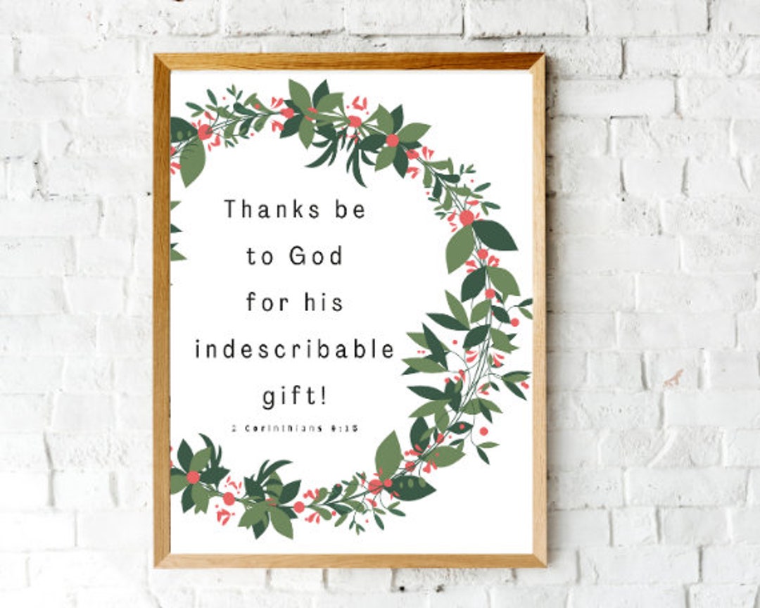 Thanks Be To God For His Indescribable Gift From 2 Corinthians Bible Quote  For Poster Or Print On T Shirt With Elegant Background Stock Illustration -  Download Image Now - iStock