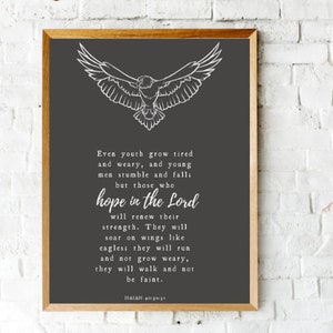 Isaiah 40:30-31, Soar on wings like eagles, Modern Bible Verse Print, Christian Wall Art, Printable for framing, print for teenagers