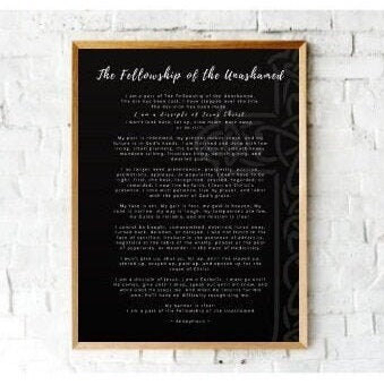 The Fellowship Of The Unashamed Bible Based Printable For Etsy