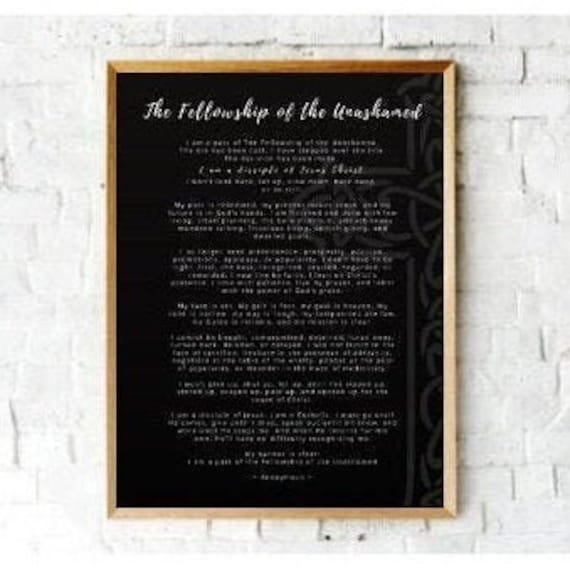 The Fellowship of the Unashamed Bible Based Printable for Etsy