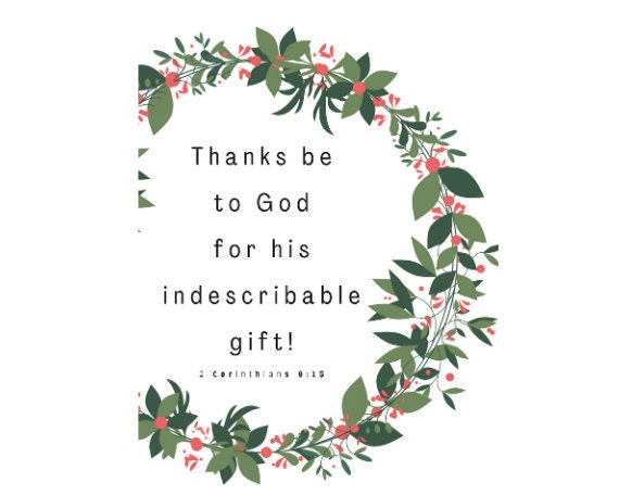 Indescribable 2 Corinthians 9:15 Bible Verse Canvas Christian W | eBay