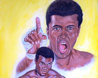 Ali the Greatest , Muhammad Ali, Boxing Art, Legends of sport, Sports Art, Original painting, 30&quot; x 22&quot;.