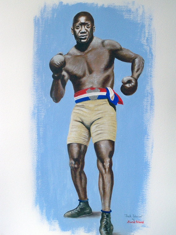 Jack Johnson モノクロポスター Jack Johnson, Heavyweight Champion of the World' Posters