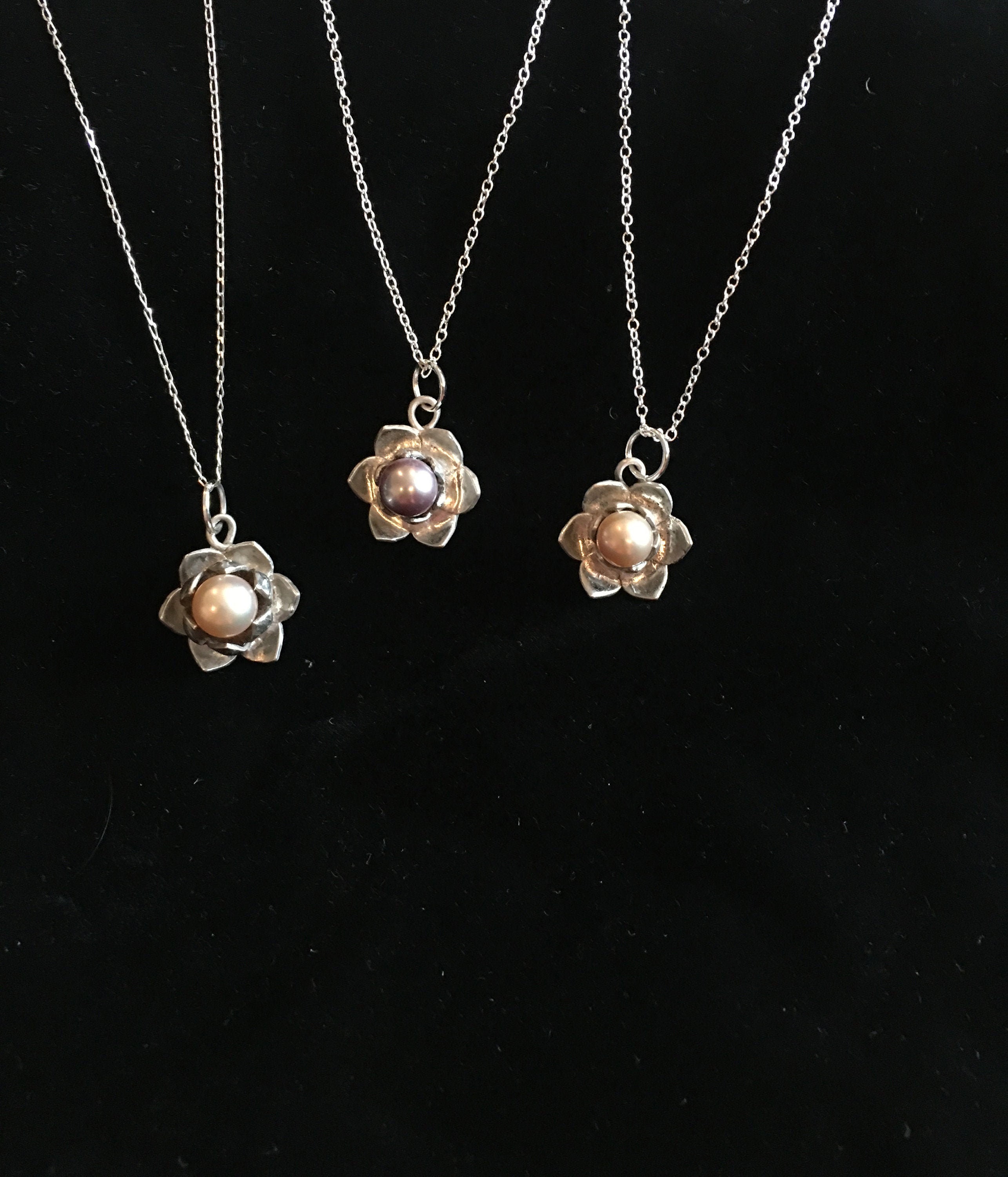 Lotus & Pearl Pendant Etsy