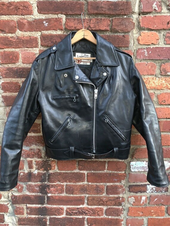 Vintage Sears Leather Motorcycle Jacket Made in USA Size 14 Womens