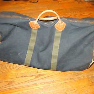 Vintage L.L.bean Leather Canvas BAG Duffle Gym Bag image 5