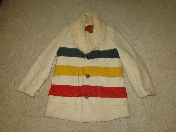 Vintage woolrich HUDSON BAY POINT Stripe Blanket W