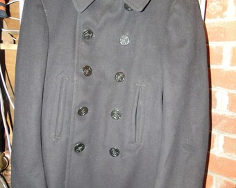 【ネコネコ】LENO 10 BUTTON PEA COAT VINTAGE RARE Us Navy Wwii 10-button Pea Coat Jacket Sz 40 - Etsy