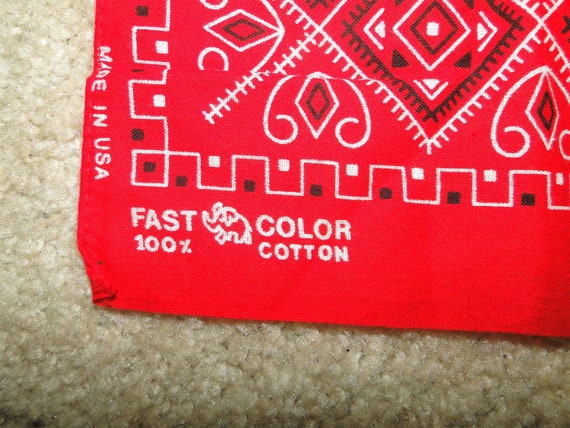 Vintage Fast Color Bandana Dead Stock 16 x17 - image 3