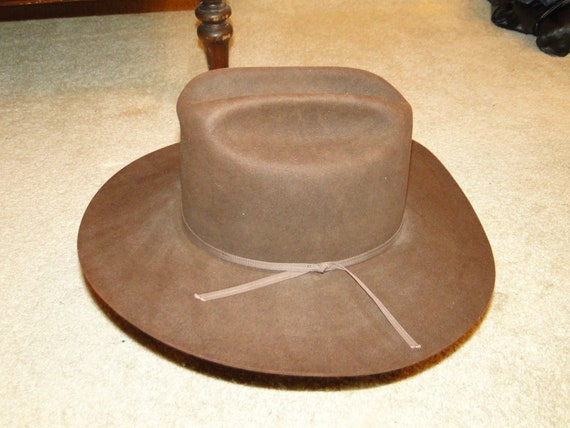 Vintage STETSON Brown Fedora Hat Cowboy Western H… - image 9