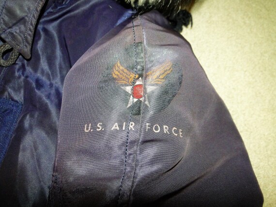 Vintage N-2 A Heavy Flying BULE Jacket Parka Pilot USAF Fur Rare  