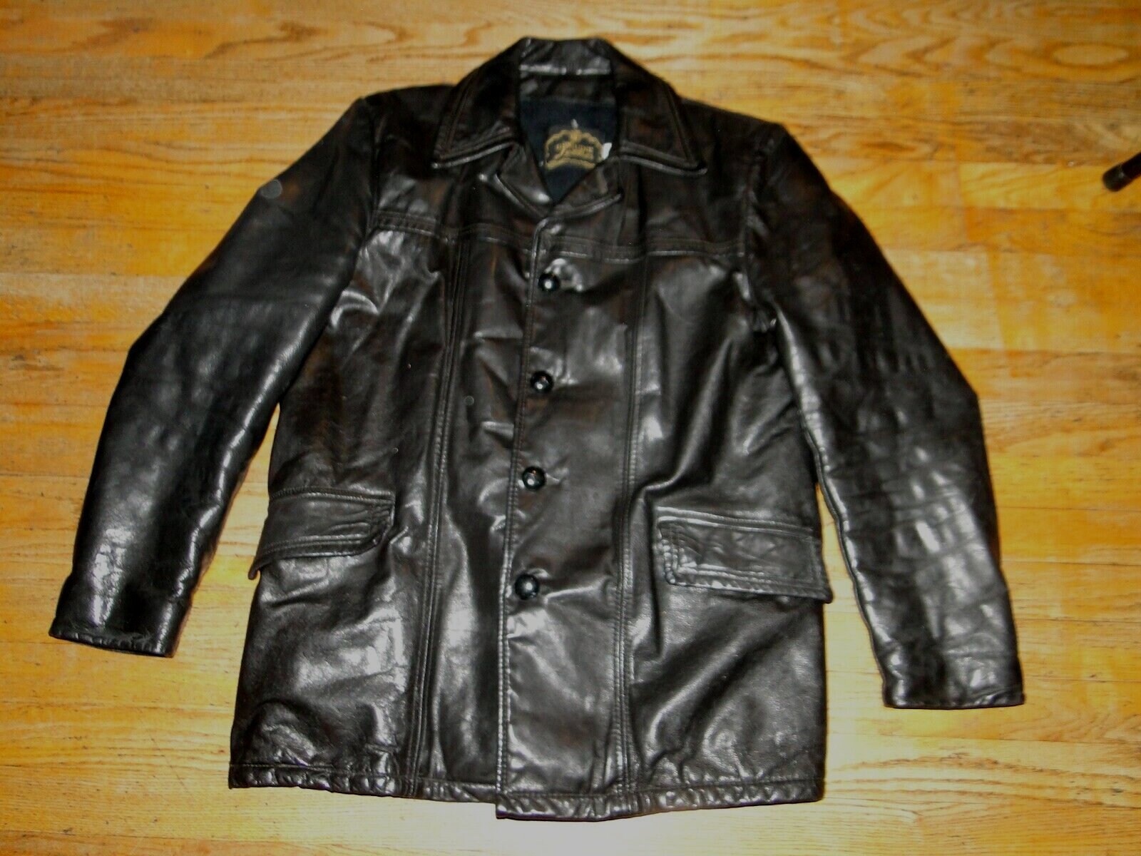 Vintage leather cheap car coat