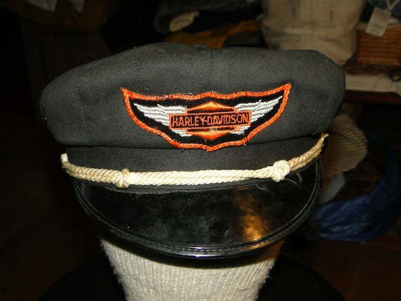 Vintage 1930-40s Motorcycle Cap Winged Harley Dav… - image 1