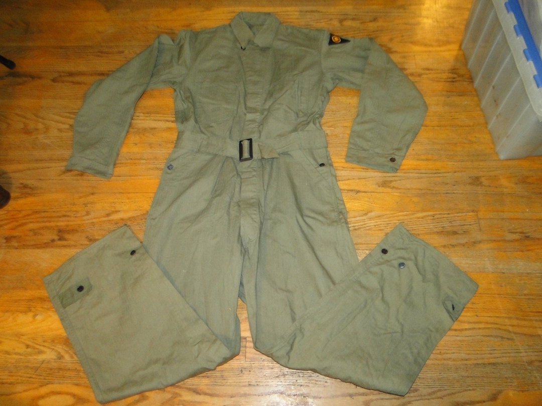 40年代　米軍実物　WW2 大戦　13スターボタン　カバーオール　A Vintage WWII US Army Military HBT 13 Star Button Uniform Suit