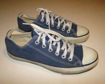 Vintage  Blue Converse All Star Chuck Taylor Shoes, Hi Tops, Made In USA Sz 6 .5 mens