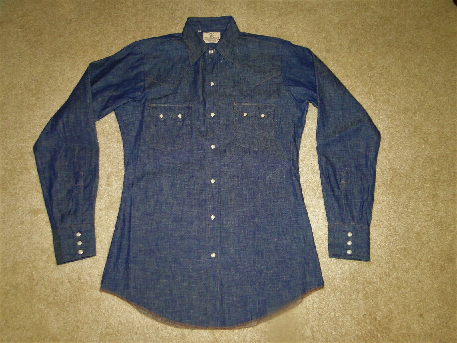 Vintage Dee Cee Western Denim Shirt Made in USA NEVER WORM Size 15