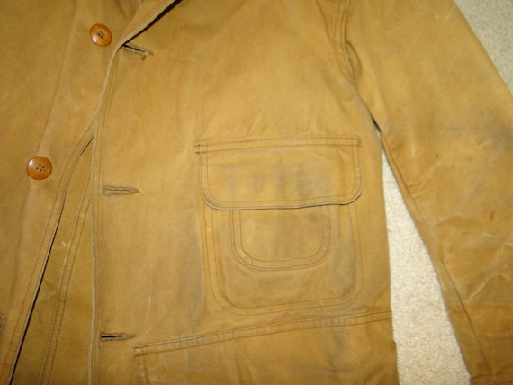 Vintage Jacket Canvas Hunting Coat Brown USA 40s … - image 3