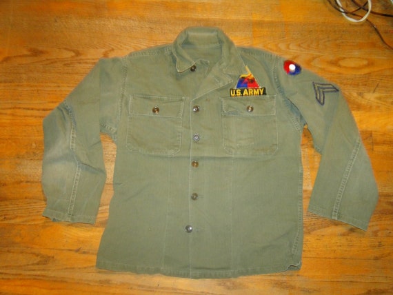 Vintage jacket us  army militaria HBT herringbone… - image 4