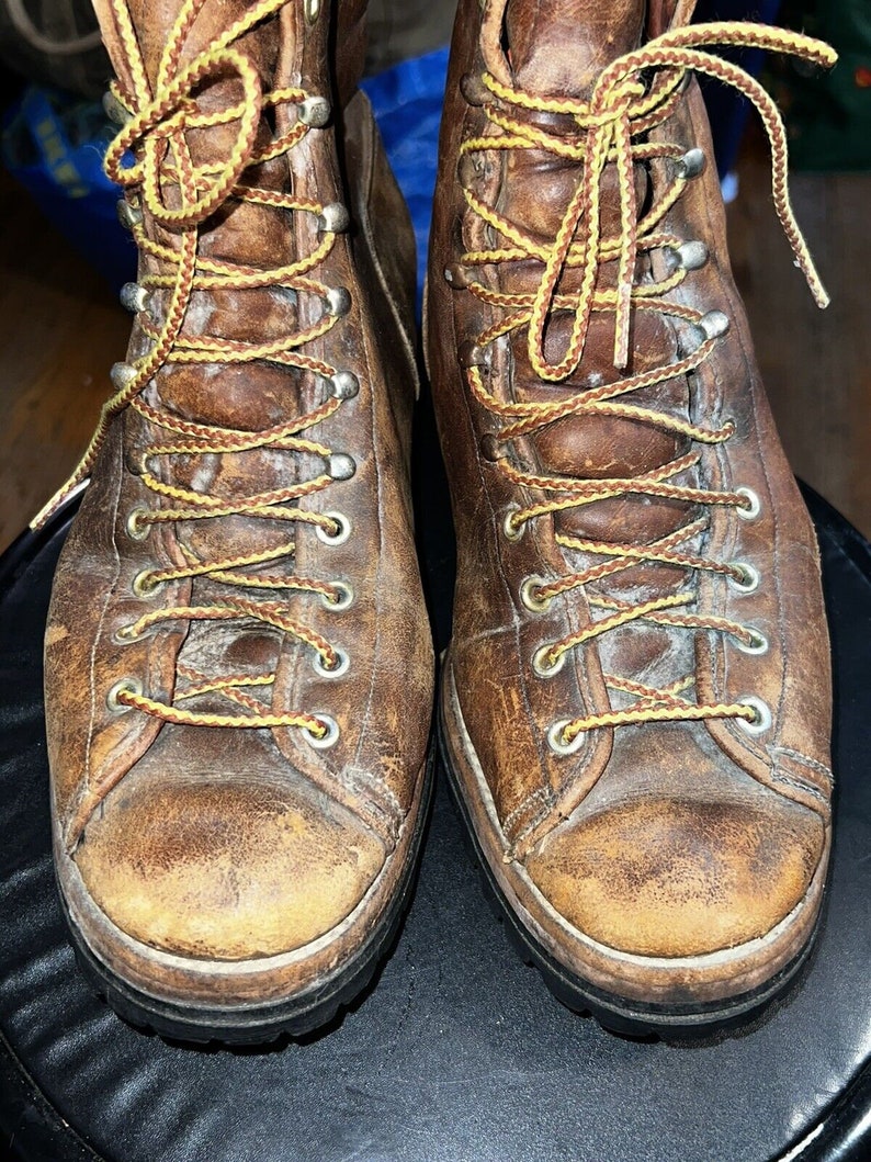 1920s Men's Brown Leather Lace Up Monkey Boots