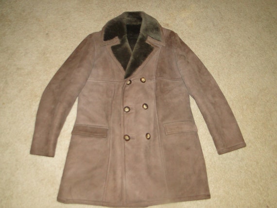 Vintage BROWN Suede Leather Jacket With Shearling… - image 4