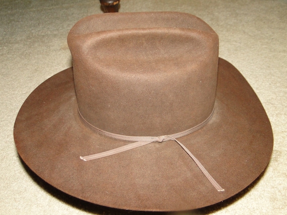 Vintage STETSON Brown Fedora Hat Cowboy Western H… - image 2