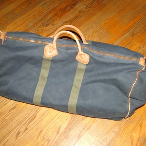 Vintage L.L.bean Leather Canvas BAG Duffle Gym Bag image 9