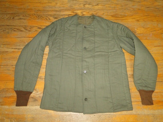 Vintage Militaria Army Field Coat Jacket Liner eu… - image 6