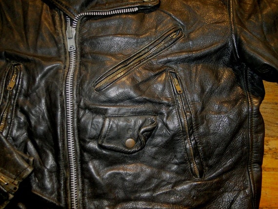 Vintage schott perfecto Leather Motorcycle Jacket… - image 10