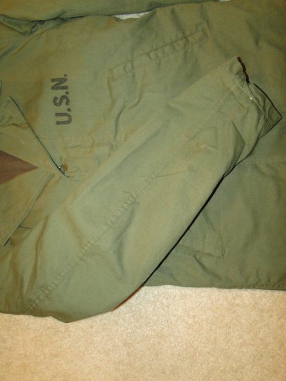 Vintage US Militaria NAVY Deck Jacket COLD Weathe… - image 8