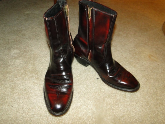 Vintage LEATHER Boots Western Men's Sz.8.5
