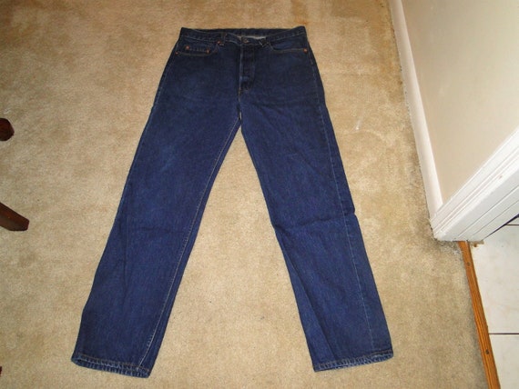 Vintage LEVI'S 501 Indigo Denim Jeans. No BIG E N… - image 8
