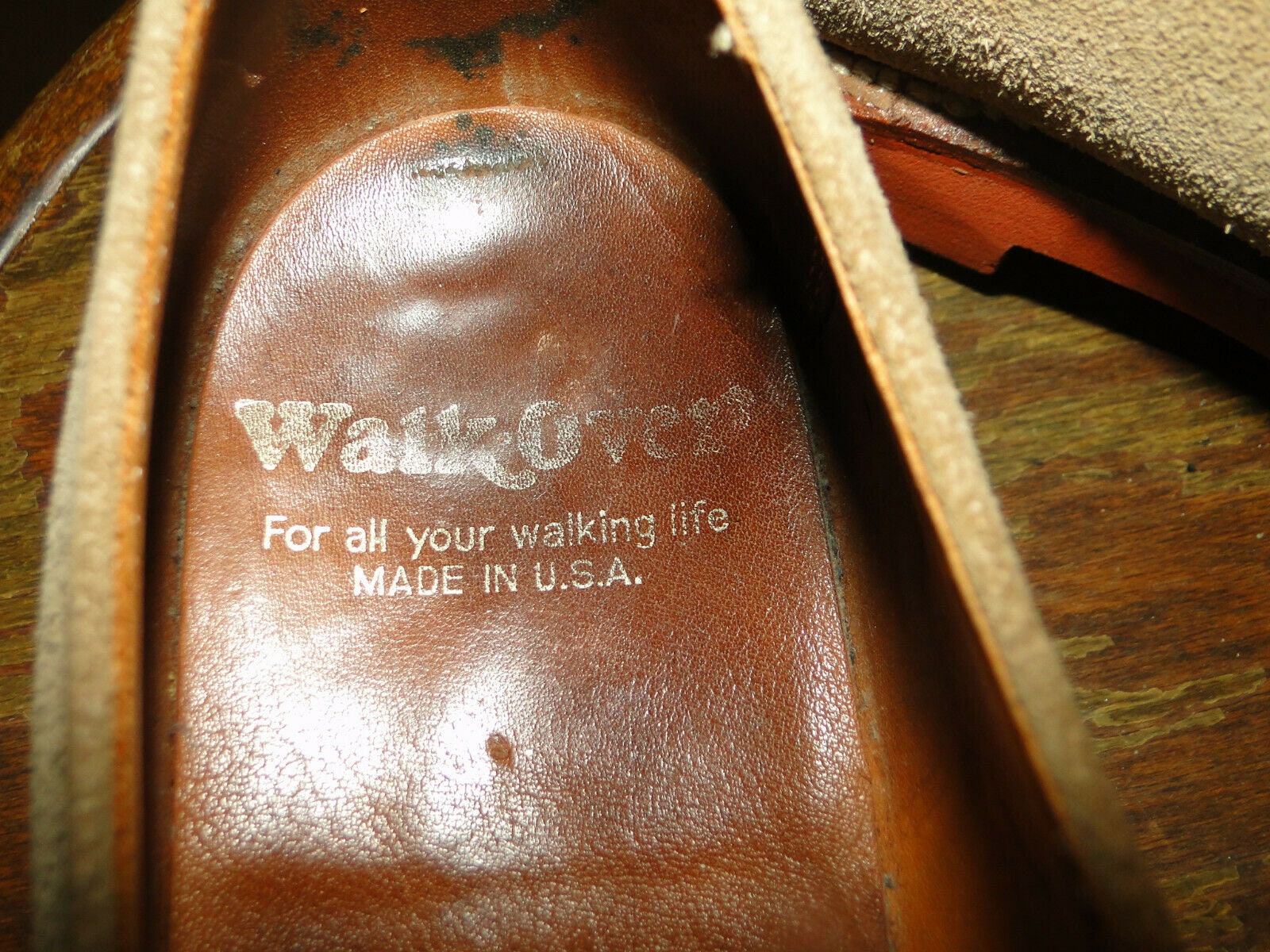 Vintage WAIK OVER Suede Leather Made in Usa Shoes Mens Sz 9 