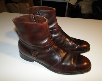 Vintage 60s 70s Churchill England Custom Men's UK Brown Leather Beatle Sz 12B